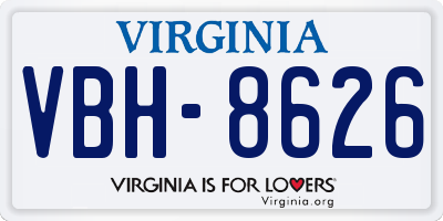 VA license plate VBH8626
