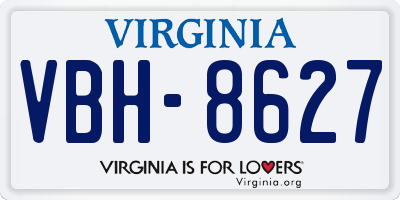 VA license plate VBH8627