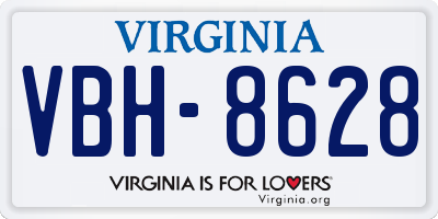 VA license plate VBH8628