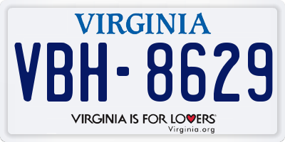 VA license plate VBH8629