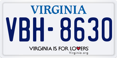VA license plate VBH8630