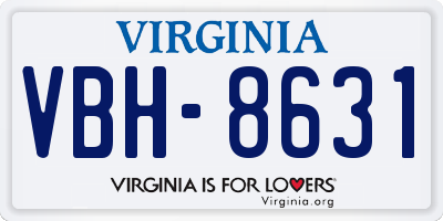 VA license plate VBH8631