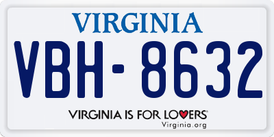 VA license plate VBH8632