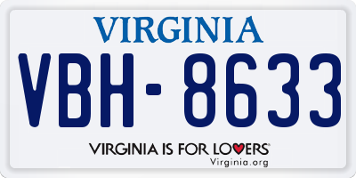 VA license plate VBH8633