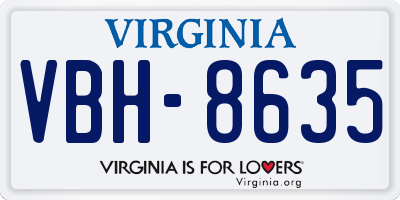 VA license plate VBH8635