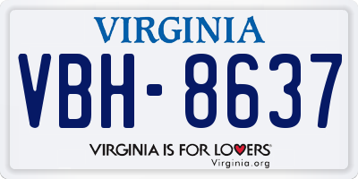 VA license plate VBH8637