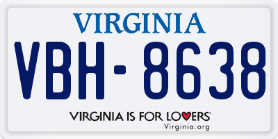 VA license plate VBH8638