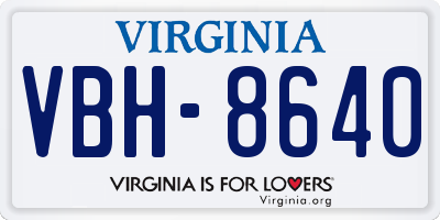 VA license plate VBH8640