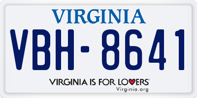 VA license plate VBH8641