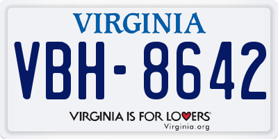 VA license plate VBH8642