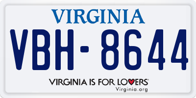 VA license plate VBH8644