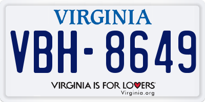 VA license plate VBH8649