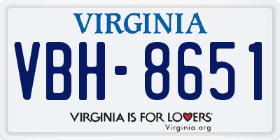 VA license plate VBH8651