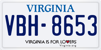 VA license plate VBH8653