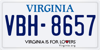 VA license plate VBH8657
