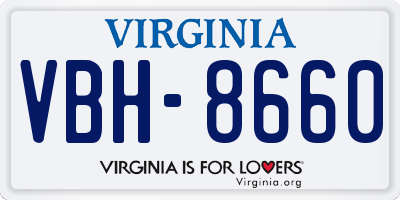 VA license plate VBH8660