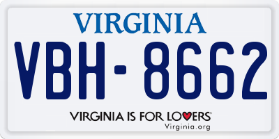 VA license plate VBH8662