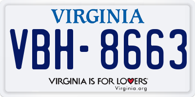 VA license plate VBH8663