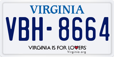 VA license plate VBH8664