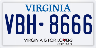 VA license plate VBH8666