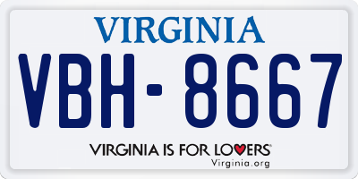 VA license plate VBH8667