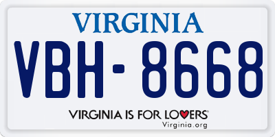 VA license plate VBH8668