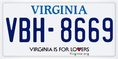 VA license plate VBH8669