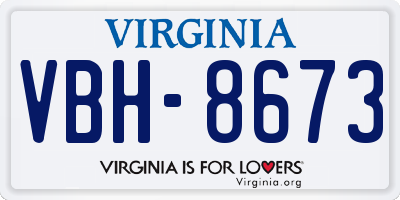 VA license plate VBH8673