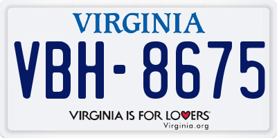 VA license plate VBH8675