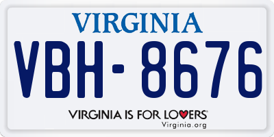 VA license plate VBH8676