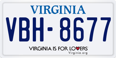 VA license plate VBH8677