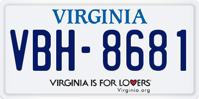 VA license plate VBH8681