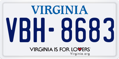 VA license plate VBH8683