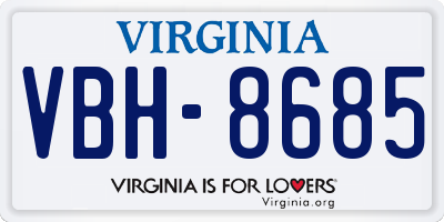 VA license plate VBH8685