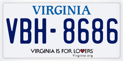 VA license plate VBH8686