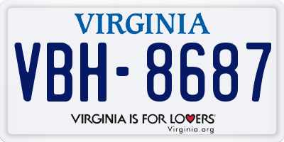 VA license plate VBH8687
