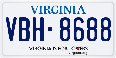 VA license plate VBH8688
