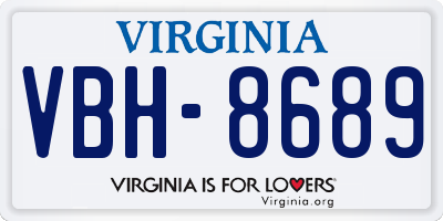VA license plate VBH8689