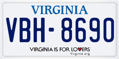 VA license plate VBH8690