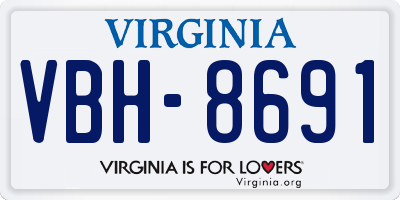 VA license plate VBH8691