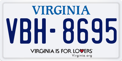 VA license plate VBH8695