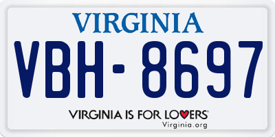 VA license plate VBH8697