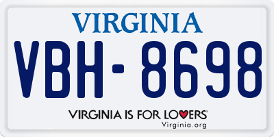 VA license plate VBH8698