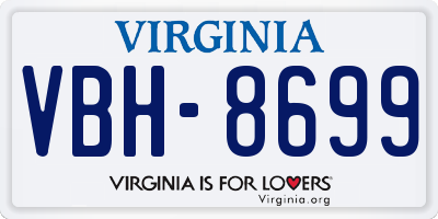 VA license plate VBH8699