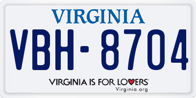 VA license plate VBH8704