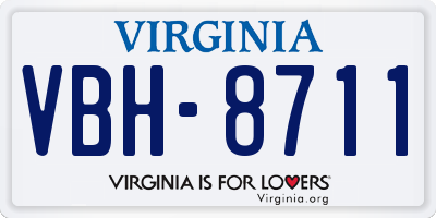 VA license plate VBH8711