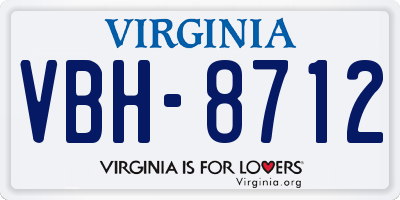 VA license plate VBH8712