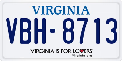 VA license plate VBH8713