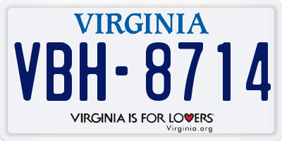 VA license plate VBH8714