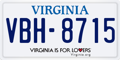 VA license plate VBH8715